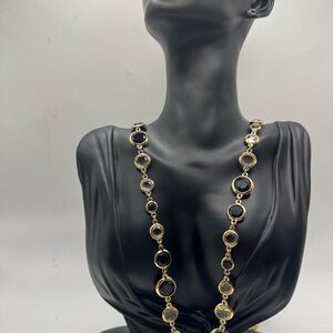Anne Klein Gold chain with champagne and black stones necklace